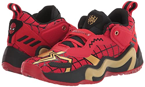 adidas D.O.N. Issue 3 Basketball Shoe, Vivid Red/Gold Metallic/Black, 5 US Unisex Big Kid