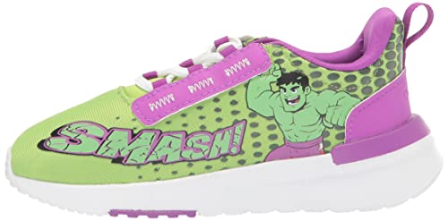 adidas Kids Racer TR21 Running Shoe, Semi Solar Green/White/Shock Purple (Superhero), 6 US Unisex Toddler