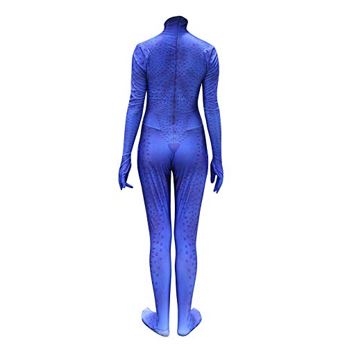 Xyjrnjvh Superhero Cosplay Costume for Womens Halloween Full Set Bodysuits Zentai 3D Style Jumpsuit (Adult-XXXL, Blue)