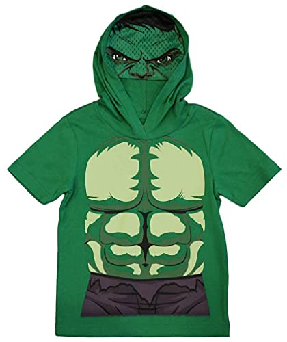 Marvel Avenger Little Boys and Toddler Hooded Hulk Tee With Mask (5/6) Green