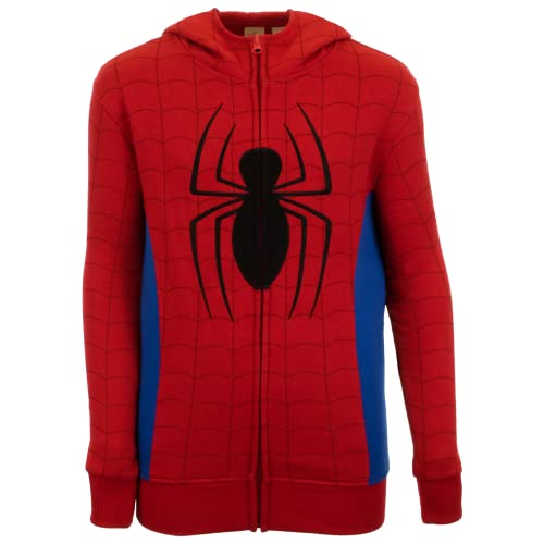 Marvel Super Heroes Hero Boys Zip-Up Fashion Hoodie Sweatshirt for Kids (Red, 8)