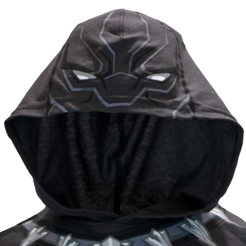 Marvel Avengers Superheroes Boys Character Lightweight Short Sleeve Hoodie T-Shirt & Shorts Athleisure Short Set (Black Panther, 7)