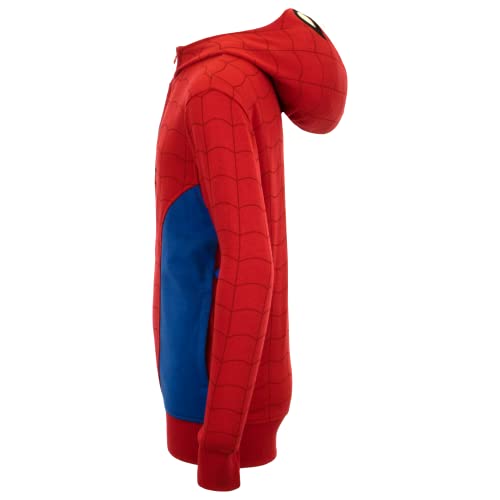 Marvel Super Heroes Hero Boys Zip-Up Fashion Hoodie Sweatshirt for Kids (Red, 8)