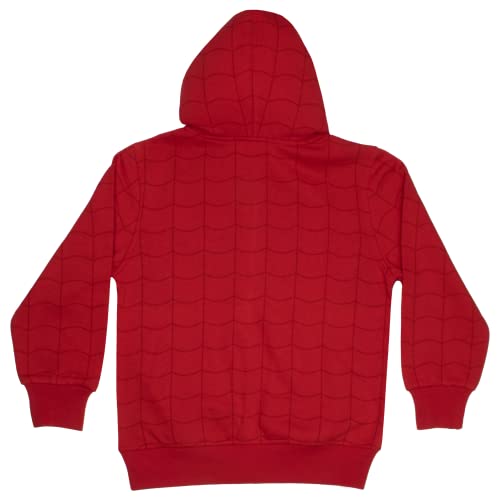 Marvel Super Heroes Hero Boys Zip-Up Fashion Hoodie Sweatshirt for Kids (Red, 8)