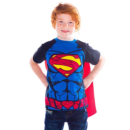Justice League Superman Little Boys Cosplay T-Shirt and Cape 6