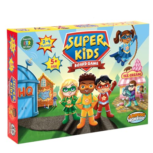 New! JH5 Super Kids! an Exciting Cooperative Superhero Board Game for Kids Ages 5+ Race Around Town to Catch The Villain and Learn New Skills Through Hands-On Play