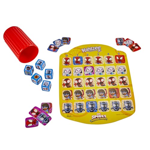Hasbro Gaming Spidey and His Amazing Friends Yahtzee Jr.Marvel Edition Board Game for Kids, Easter Basket Stuffers or Gifts, Ages 4+ (Amazon Exclusive)