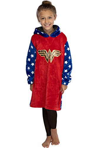 DC Comics Justice League Girls Wonder Woman Oversized Sherpa Sweatshirt Lounge Hoodie Small/Medium