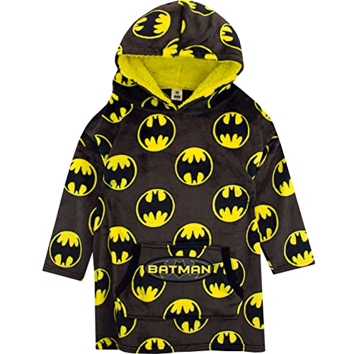 DC Comics Kids Blanket Hoodie Oversized Fleece Ultra Soft and Cosy Batman Hoody For Boys And Girls Grey One Size