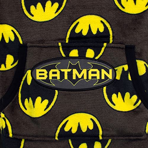 DC Comics Kids Blanket Hoodie Oversized Fleece Ultra Soft and Cosy Batman Hoody For Boys And Girls Grey One Size
