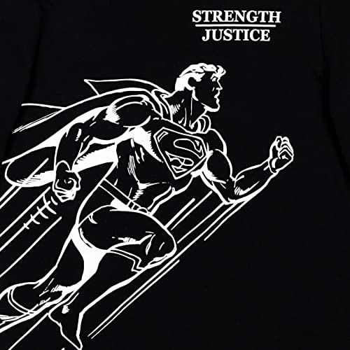 DC Comics Justice League Superman Big Boys Fleece 3 Piece Set Hoodie T-Shirt Pants 18 Black