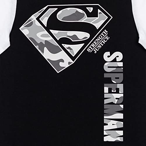 DC Comics Justice League Superman Big Boys Fleece 3 Piece Set Hoodie T-Shirt Pants 18 Black