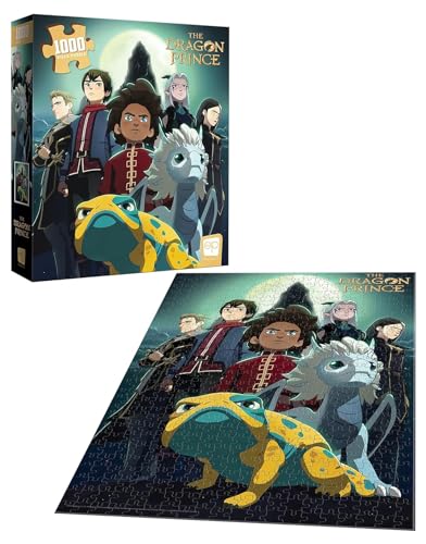The Dragon Prince “Heroes at The Storm Spire'' 1000 Piece Jigsaw Puzzle | Artwork Featuring Ezran, Azymondias, and Other Characters | Officially-Licensed Dragon Prince Merchandise from Netflix