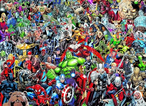 Clementoni Marvel Impossible Jigsaw Puzzle, 1000 Pieces, Puzzle for Superhero Enthusiasts, Difficult Puzzle, Challenge for Adults, Fun, Made in Italy, 39411