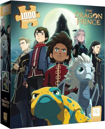 The Dragon Prince “Heroes at The Storm Spire'' 1000 Piece Jigsaw Puzzle | Artwork Featuring Ezran, Azymondias, and Other Characters | Officially-Licensed Dragon Prince Merchandise from Netflix