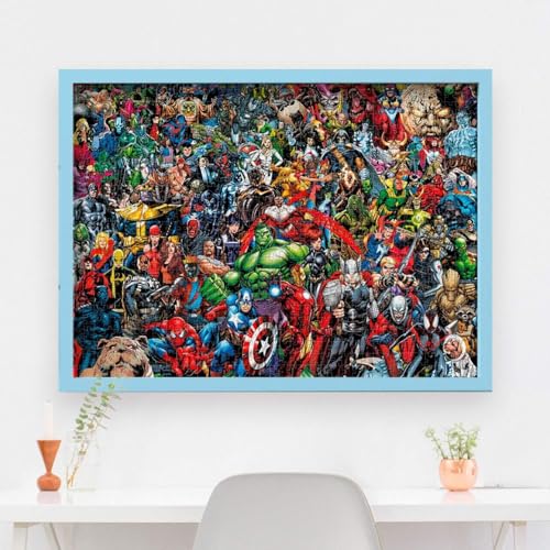Clementoni Marvel Impossible Jigsaw Puzzle, 1000 Pieces, Puzzle for Superhero Enthusiasts, Difficult Puzzle, Challenge for Adults, Fun, Made in Italy, 39411