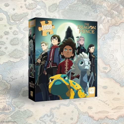 The Dragon Prince “Heroes at The Storm Spire'' 1000 Piece Jigsaw Puzzle | Artwork Featuring Ezran, Azymondias, and Other Characters | Officially-Licensed Dragon Prince Merchandise from Netflix