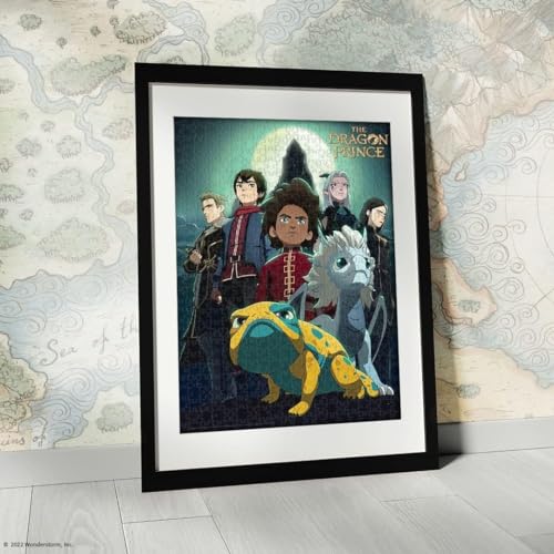 The Dragon Prince “Heroes at The Storm Spire'' 1000 Piece Jigsaw Puzzle | Artwork Featuring Ezran, Azymondias, and Other Characters | Officially-Licensed Dragon Prince Merchandise from Netflix