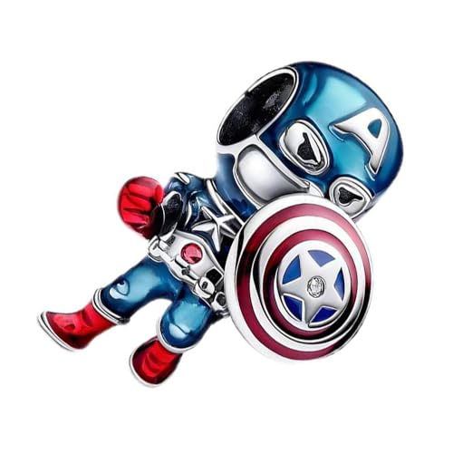 Captain America Shield Charm Bracelet Necklace Set for Women