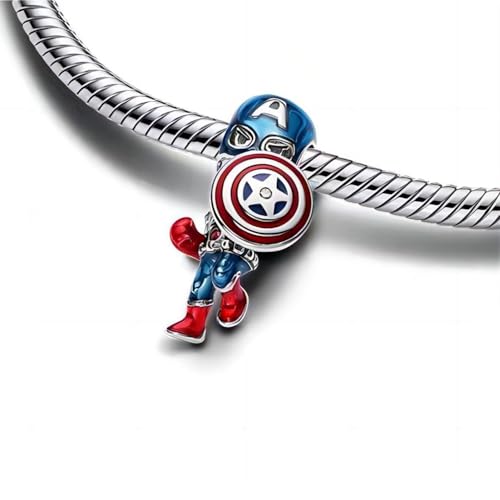 Captain America Shield Charm Bracelet Necklace Set for Women