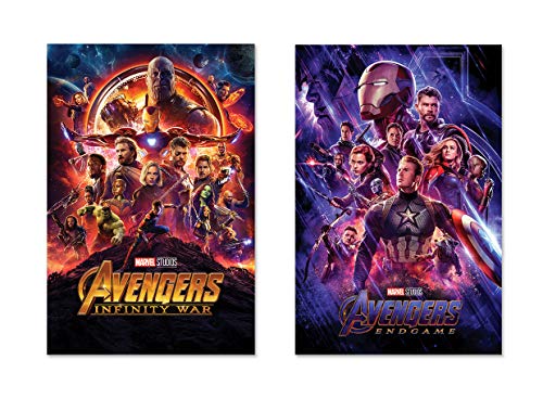 POSTER STOP ONLINE Avengers Infinity War & Endgame - 2 Piece Marvel Movie Poster Set (Regular Styles) (Size 24 x 36 Each)