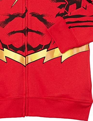 DC Comics Boys The Flash Cosplay Zip-up Hoodie with Cape - 4-20 Sweatshirt, Red, 5-6 US