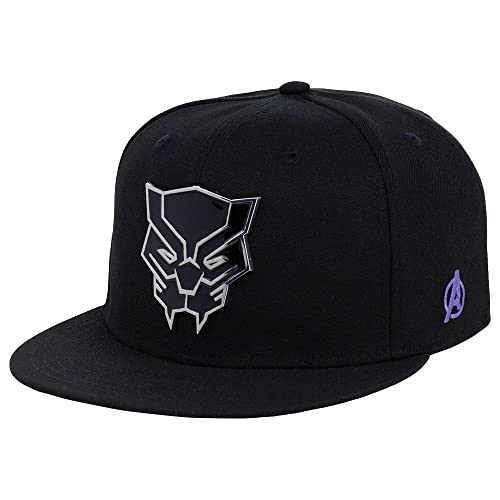 Marvel Black Panther Metal Logo Fitted Flat Bill Cap