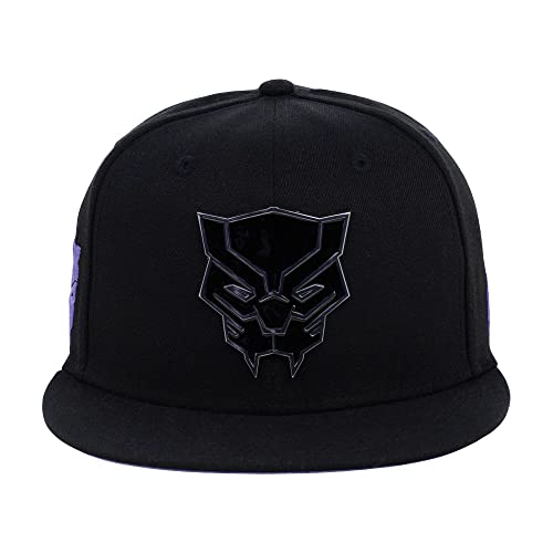 Marvel Black Panther Metal Logo Fitted Flat Bill Cap