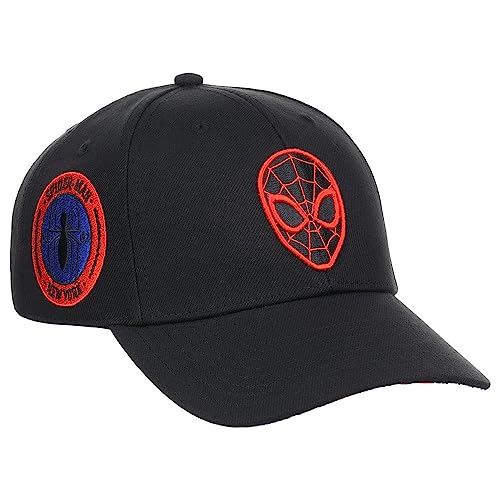Marvel Spiderman Comic UV Adjustable Hook-and-Loop Curved Bill Cap blk