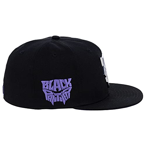 Marvel Black Panther Metal Logo Fitted Flat Bill Cap
