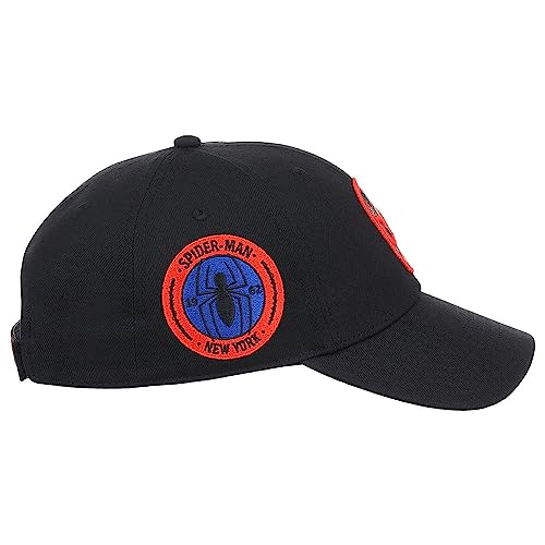 Marvel Spiderman Comic UV Adjustable Hook-and-Loop Curved Bill Cap blk