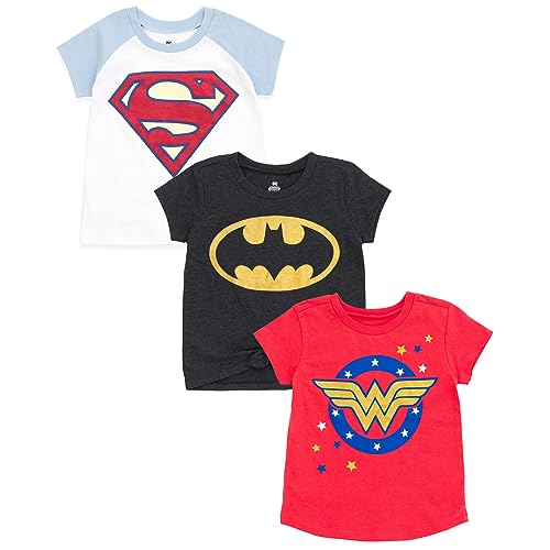 Justice League Hero Girls 3 Pack T-Shirts Wonder Woman/SuperGirl/Batgirl