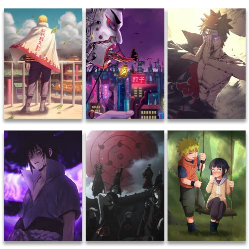 SoulAbiti Anime Poster Set - 20 Posters (A4 sized, Madara, Uchiha Sasuke, Sage Jiraya, Hatake Kakashi, and Pain More) with Double-Sided Tape Multicolor