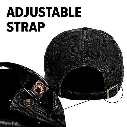 Popfunk Official Batman Bat Dad Shield Logo Dad Hat - The U18 Adjustable Relaxed-Fit Cap - Unisex for Men and Women, Black