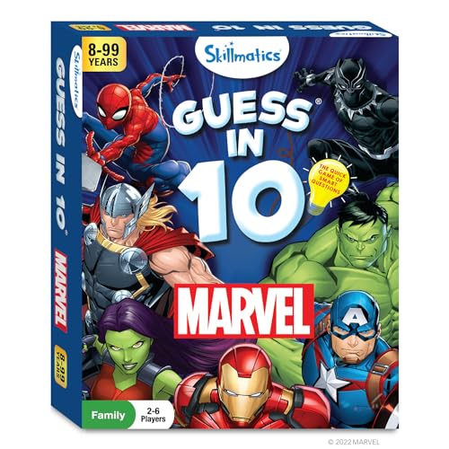 Skillmatics Card Game - Guess in 10 Marvel, Perfect for Boys, Girls, Teens, Adults Who Love Board Games, Toys, Avengers, Spiderman, Iron Man, Easter Basket Stuffers, Gifts for Ages 8, 9, 10 and Up