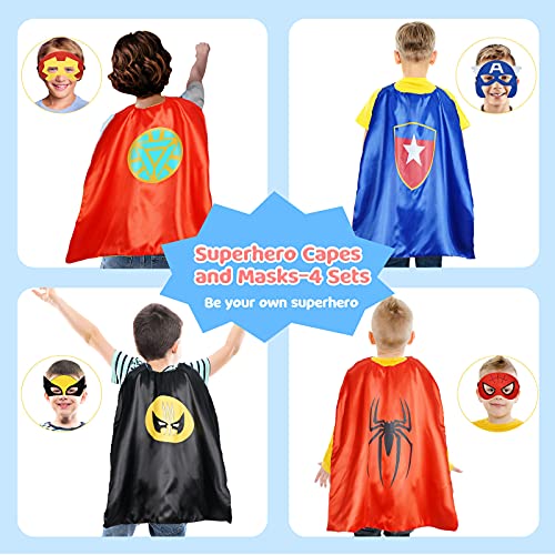 Roko Superhero Capes for Kids, Cool Halloween Costume Cosplay Festival Party Supplies Favors Dress Up, Gifts Toys for 3-12 Year Old Boys Girls Toys Age 3-10 Christmas Easter Basket Stuffers
