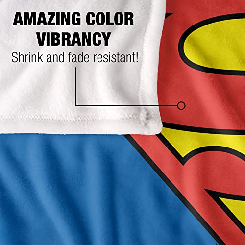 Superman Blanket, 50" x 60", Classic Logo, Silky Touch Super Soft Throw Blanket