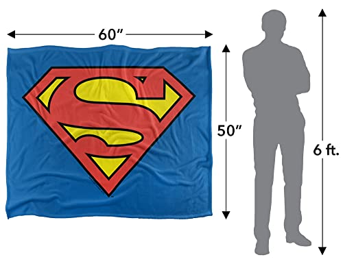 Superman Blanket, 50" x 60", Classic Logo, Silky Touch Super Soft Throw Blanket