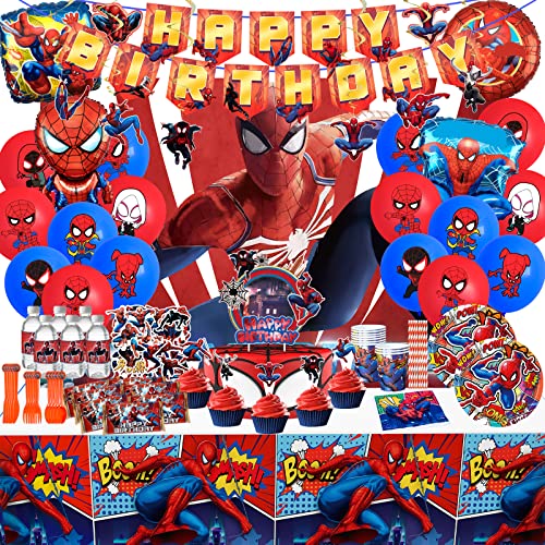 Spider-Themed Party Decorations Set with 186pcs