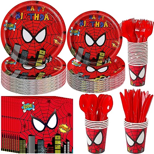 Spider Birthday Party Supplies Set for 25 Kids
