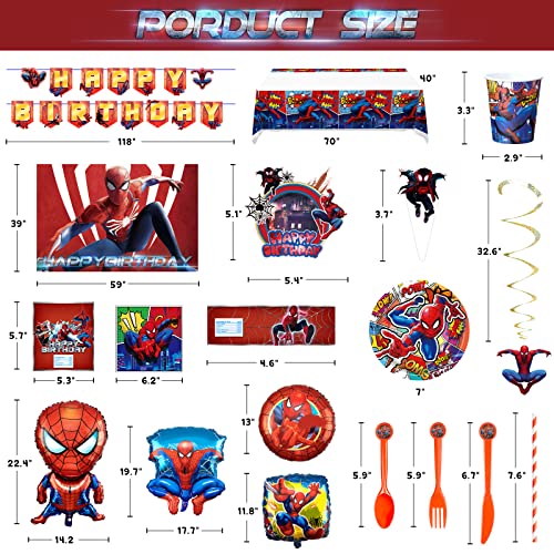 Spider-Themed Party Decorations Set with 186pcs