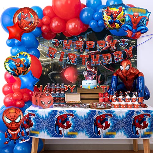 Spiderman Birthday Party Decorations: 210pcs Superhero Supplies