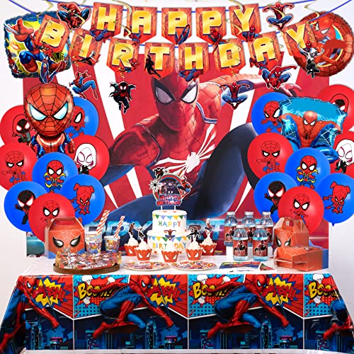 Spider-Themed Party Decorations Set with 186pcs