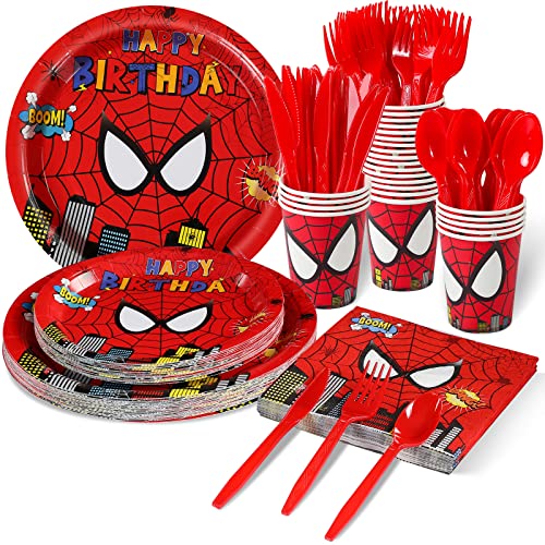 Spider Birthday Party Supplies Set for 25 Kids