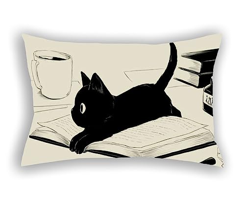Pillow Case Anime Standard Pillow Cover Throw Pillow Cover 20"x30" Inch Pillowcase Sofa Bedclothes Home Decoration,Cute Anime Cat