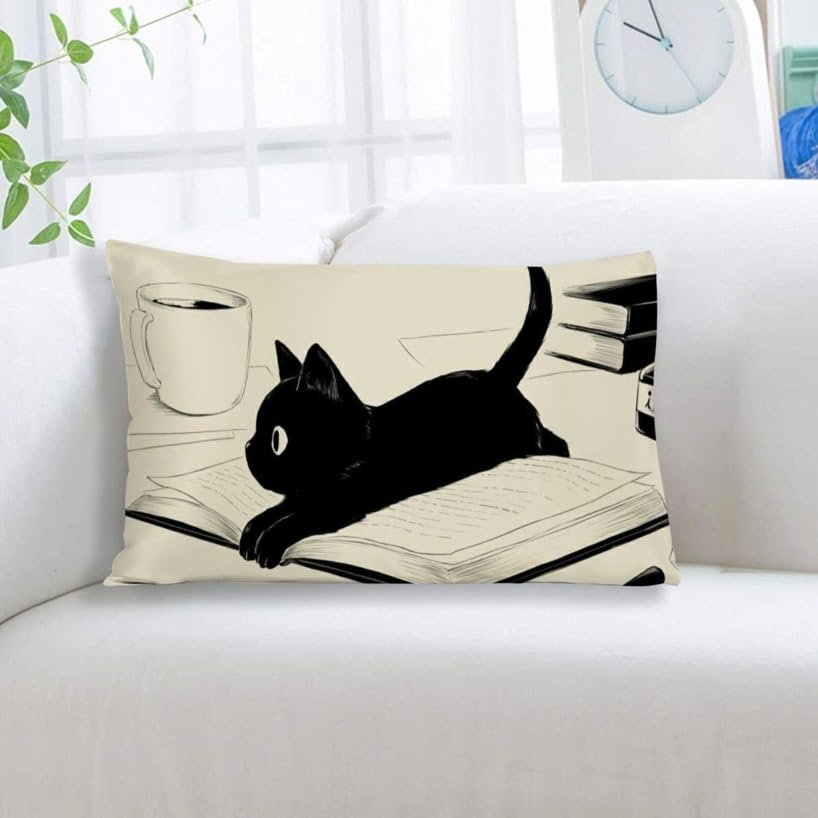 Pillow Case Anime Standard Pillow Cover Throw Pillow Cover 20"x30" Inch Pillowcase Sofa Bedclothes Home Decoration,Cute Anime Cat