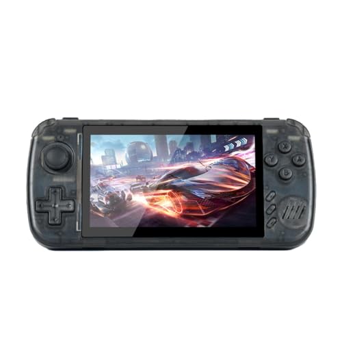 Powkiddy X39 PRO Handheld Game Console with Built-in 5600+ Games, 4.5-Inch IPS Screen, 64G Portable Nostalgic Arcade Game Console, Gifts for Adults and Children - Black Transparent