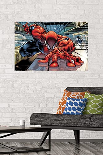 Trends International 24X36 Marvel Comics Spider-Man Crawler Wall Poster, 24" x 36", Premium Unframed Version