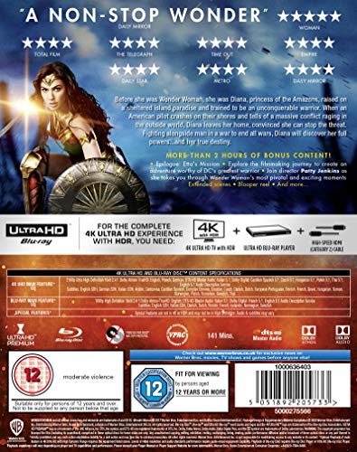 Wonder Woman [4K Ultra HD + Blu-ray + Digital Download] [2017] [Region Free]