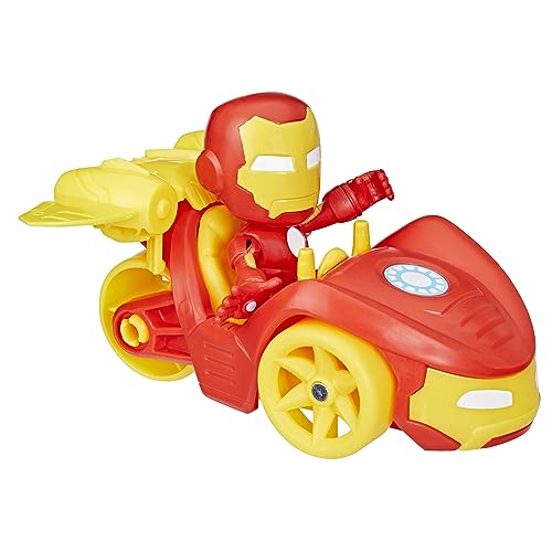 Spidey and His Amazing Friends Iron Racer Set, Action Figure with Vehicle and Accessory, Marvel Preschool Super Hero Toys